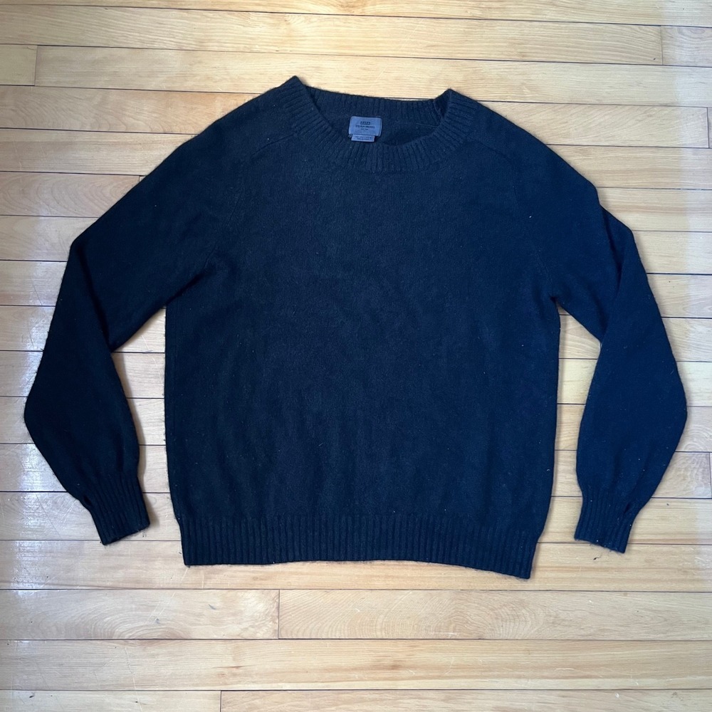 Zara Steven Meisel New York 100% Cashmere Black Crewneck Sweater Mens Large